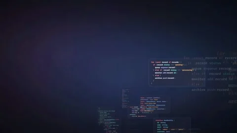 Abstract Digital Background with Floating Programming Code and Data Streams in Stock Footage 339958412