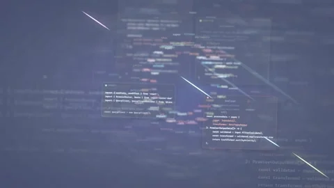 Abstract Digital Background with Floating Programming Code and Data Streams in Stock Footage 339964013