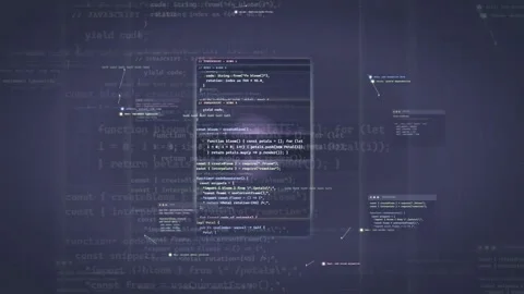 Abstract Digital Background with Floating Programming Code and Data Streams in Stock Footage 339971464