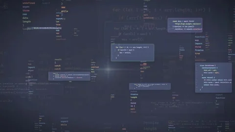 Abstract Digital Background with Floating Programming Code and Data Streams in Stock Footage 339971509
