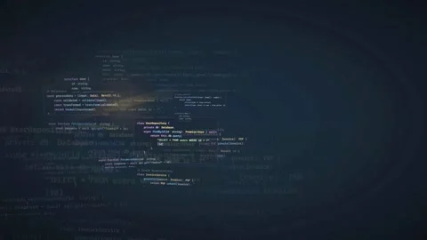 Abstract Digital Background with Floating Programming Code and Data Streams in Stock Footage 339971608