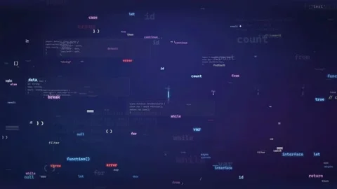 Abstract Digital Background with Floating Programming Code and Data Streams on Stock Footage 339974460