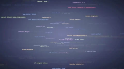 Abstract Digital Background with Floating Programming Code and Data Streams in Stock Footage 339975987
