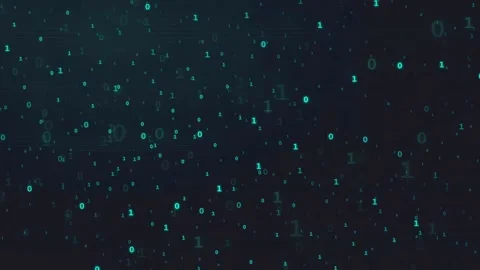 Abstract digital background with flowing binary code numbers in dark blue Stock Footage 339322968