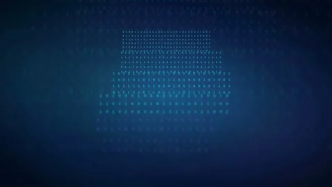 Abstract digital background with flowing binary code patterns and glowing blue Stock Footage 339323887