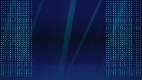 Abstract digital background with flowing binary code streams and glowing blue Stock Footage 339324370