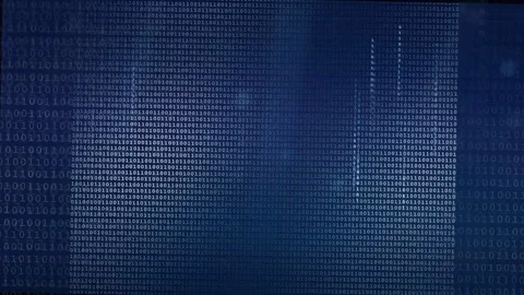 Abstract digital background with flowing binary code data streams in deep blue Stock Footage 339325461