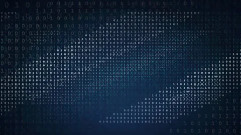 Abstract digital background with flowing binary code numbers in deep blue Stock Footage 339326275