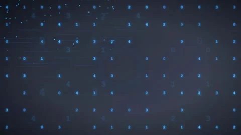 Abstract digital background with flowing blue binary code numbers on a dark Stock Footage 336775242