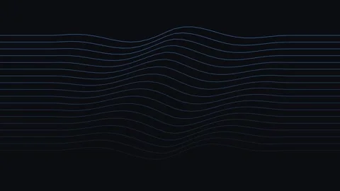 Abstract digital background with flowing blue light lines on dark surface Stock Footage 338309508