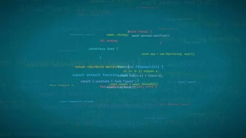 Abstract digital background with flowing lines of computer programming code and Stock Footage 339974007
