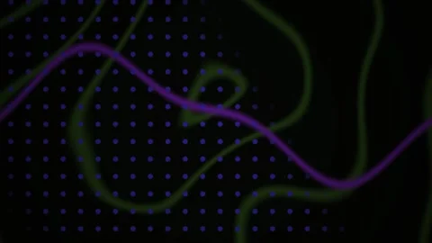 Abstract Digital Background with Flowing Neon Lines and Binary Data. Stock Footage 341778763