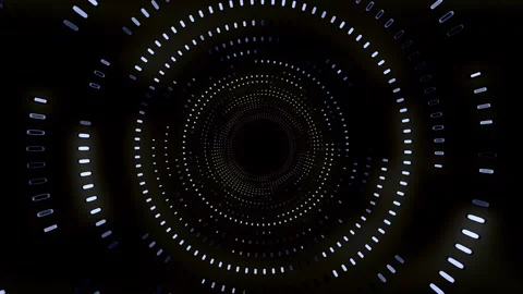 Abstract digital background with flying glowing particles in a circle. Animation Stock Footage 256242113