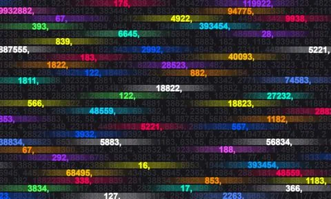 Abstract digital background with generated glowing numbers Stock Illustration
