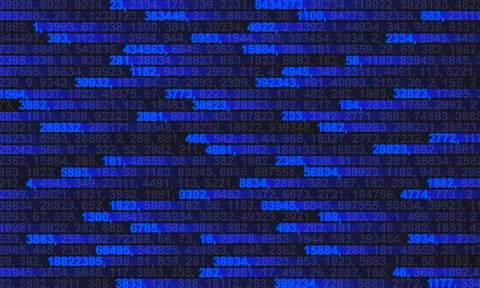 Abstract digital background with generated glowing numbers Stock Illustration