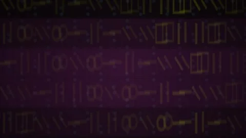 Abstract Digital Background with Geometric Symbols and Data Stream Animation. Stock Footage 341778771