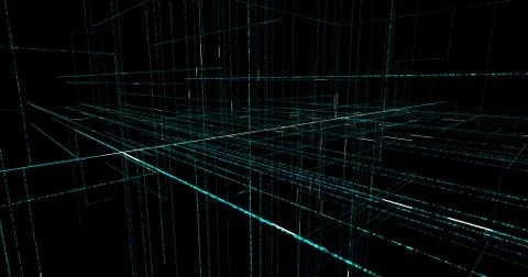 Abstract digital background. Geometry lines with dashes and glow. Stock Illustration