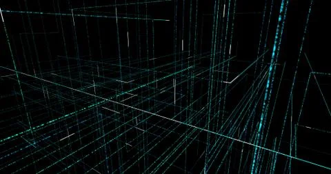 Abstract digital background. Geometry lines with dashes and glow. 스톡 일러스트