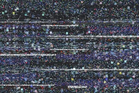 Abstract digital background with glitch effect, pixel noise and visual inte.. Stock Illustration