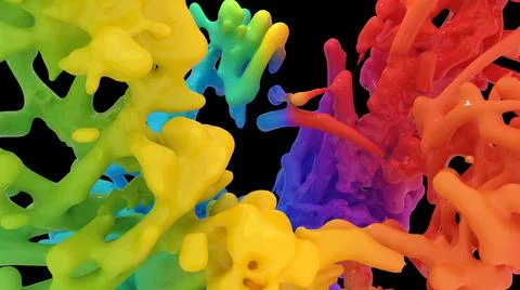 Abstract digital background with glossy bumpy colorful surface Stockillustratie