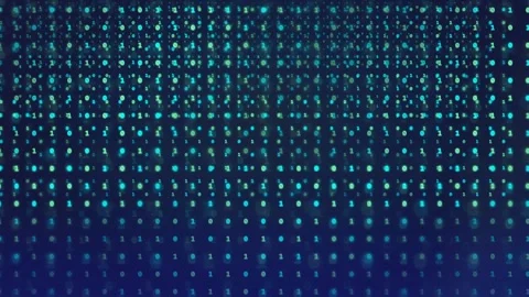 Abstract Digital Background with Glowing Blue Binary Code Matrix and Data Stock Footage 339321188