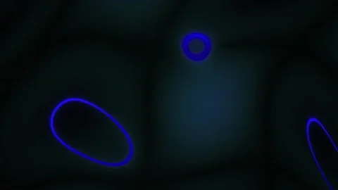 Abstract Digital Background with Glowing Blue Circular Light Effects. Stock Footage 340491120