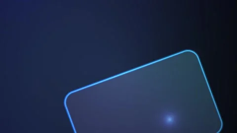 Abstract Digital Background with Glowing Blue Neon Light Frames and Smooth .. Stock Footage 340491220