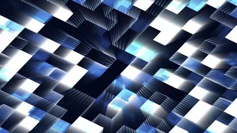 Abstract Digital Background with Glowing Blue and White Geometric Stock-Footage 345972968