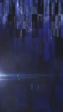 Abstract digital background with glowing blue rectangles and circuit patterns 库存插图