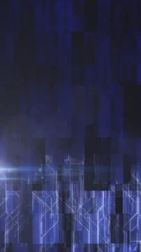 Abstract digital background with glowing blue rectangles and circuit patterns Stock Illustration