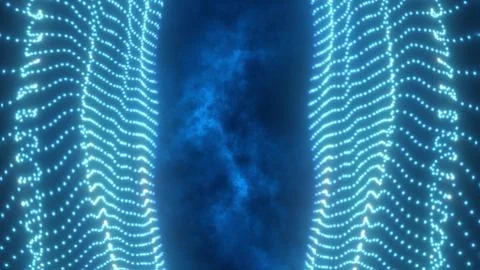 Abstract digital background of glowing blue dots Stock Illustration