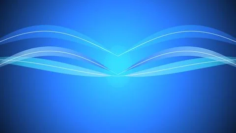 Abstract digital background, with glowing blue, horizontal waves and, a cen.. Stock Illustration