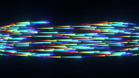 Abstract digital background with glowing colorful horizontal lines light streaks Vidéo 337800985