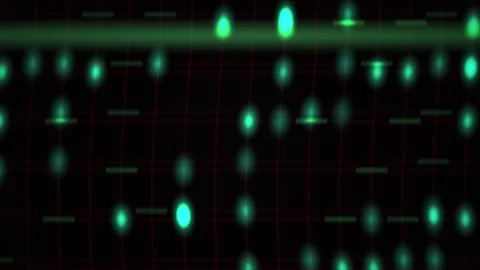 Abstract Digital Background with Glowing Cyan Particles and Data Stream Eff.. Stock Footage 341778786