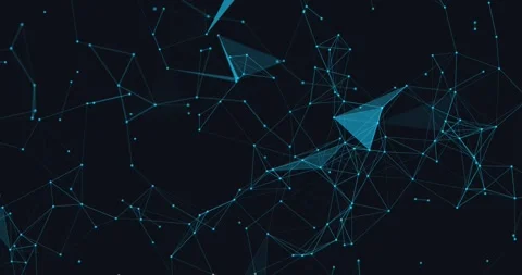 Abstract digital background with glowing dots and plexus lines Stock Footage 245430458