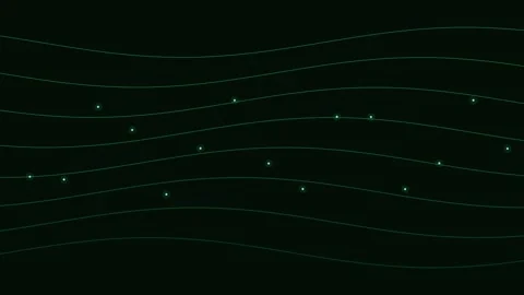 Abstract digital background with glowing green dots and wavy light lines 動画素材 338309652