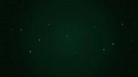 Abstract digital background with glowing green nodes on a dark grid pattern 库存影片 338310919