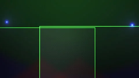 Abstract Digital Background with Glowing Green Rectangular Frames and Lens .. Stock Footage 341804795