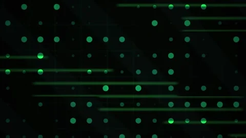 Abstract Digital Background with Glowing Green Data Nodes and Horizontal Li.. Stock Footage 344714624