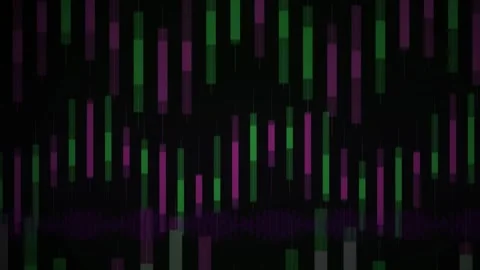 Abstract digital background with glowing green and purple vertical bars mov.. 스톡 동영상 346325565