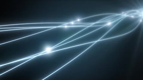 Abstract digital background with glowing light trails and data connections Stock Footage 344330080