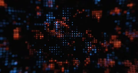 .Abstract digital background with glowing neon lights, futuristic cyberspace Stock Footage 245477136