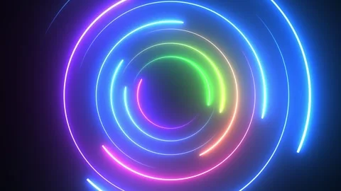 Abstract digital background with glowing neon lights, retro Stock Footage 251802477