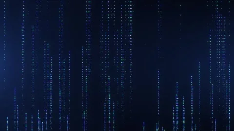 Abstract digital background with glowing neon lights, futuristic cyberspace. Stock Footage 254677535