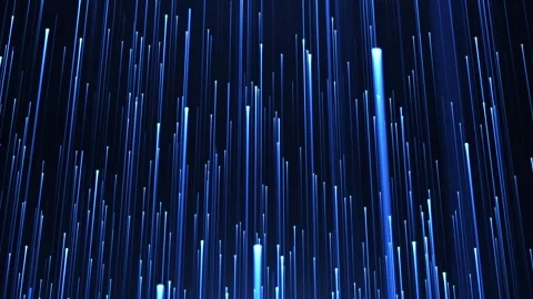 Abstract digital background with glowing neon particles flying upward Stock Footage 267085958