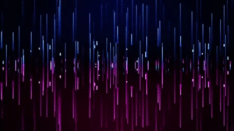 Abstract digital background with glowing neon particles of lines moving up Stock Footage 275337807