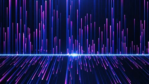 Abstract digital background with glowing neon particles flying upward. Stock Footage 275338013