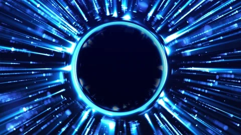 Abstract digital background with glowing neon particles of lines and light Stock Footage 276550208