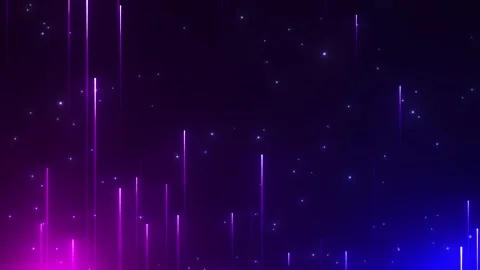 Abstract digital background with glowing neon particles flying upward Stock Footage 277348227