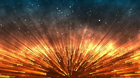 Abstract digital background with glowing neon particles flying upwards. Vídeos de archivo 281818140